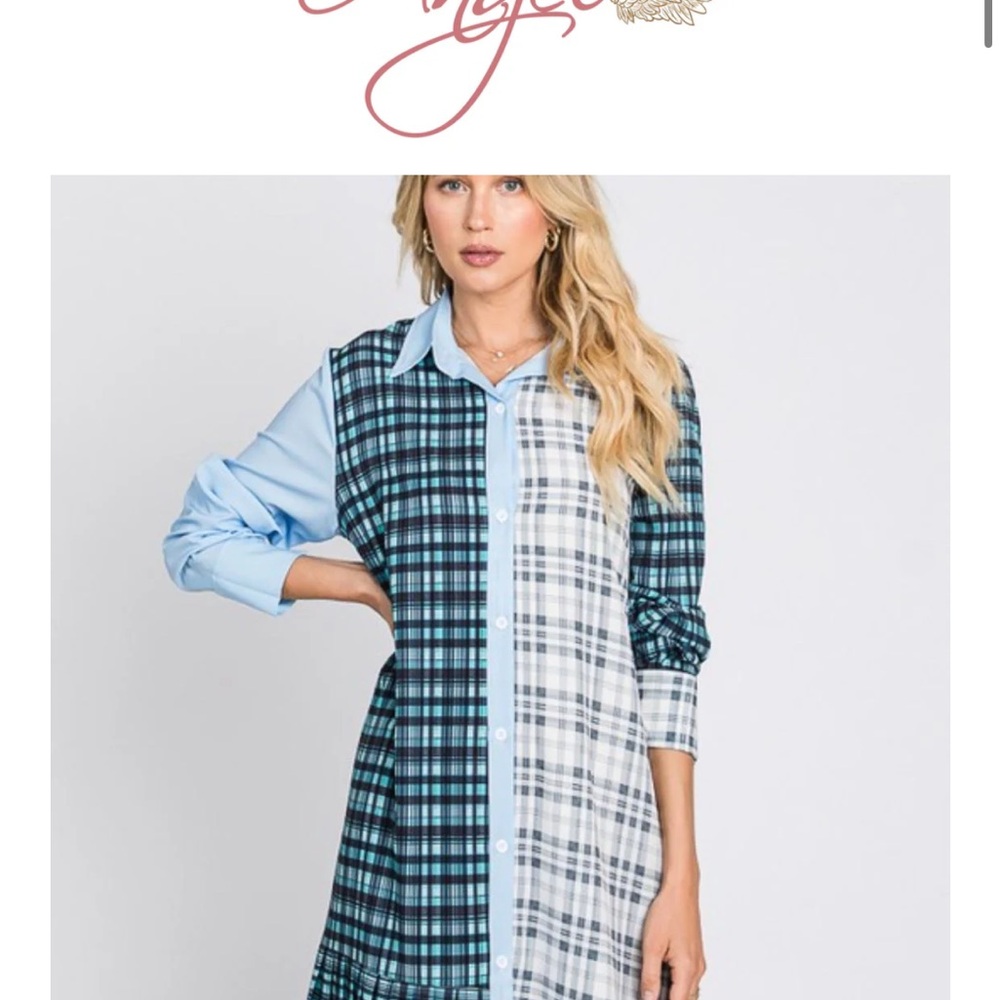 Plaid Button-Up Dress